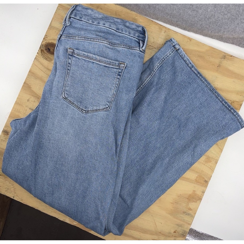 Good American Women's 14/32 Good Skate Jeans Denim Wide Leg High Rise Baggy